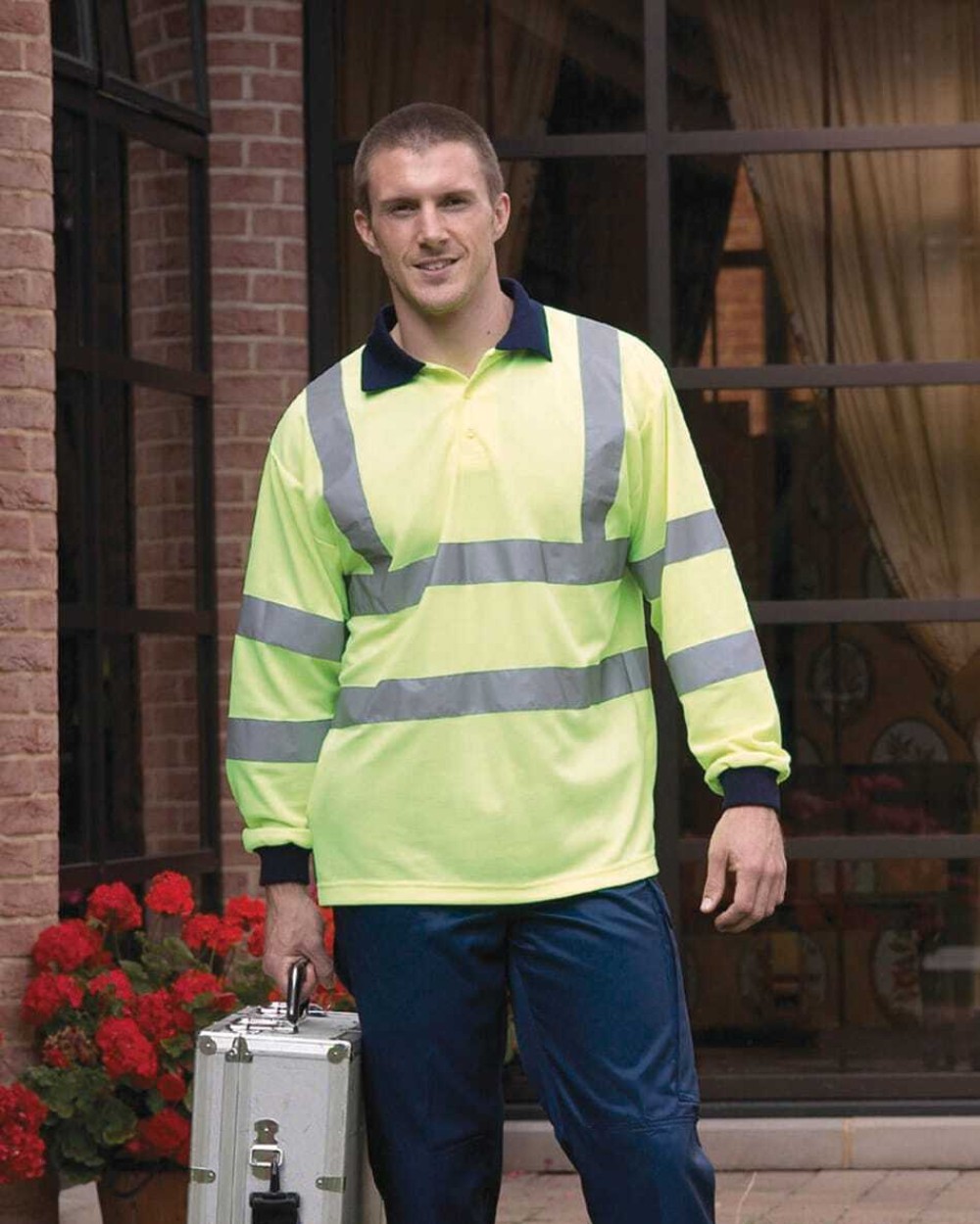 Polo's YOKO High Visibility polo lange mouwen voor bedrukking &amp; borduring