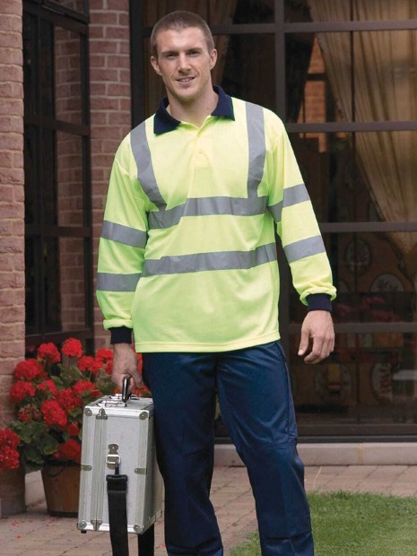 Polos à personnaliser YOKO Polo manches longues haute visibilité 