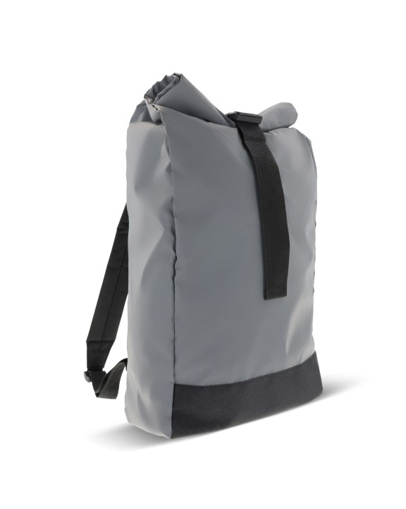 4DO Reflektierender Rolltop-Rucksack 26x13x50cm Taschen personalisierbar