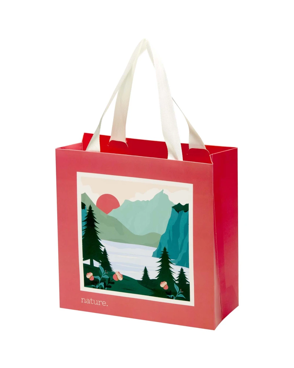 Sacs & Bagagerie personnalisable 4DO Sac en papier Smartfold 210 g/m² avec anses en ruban et pelliculage mat - 24 x 10 x 24 cm