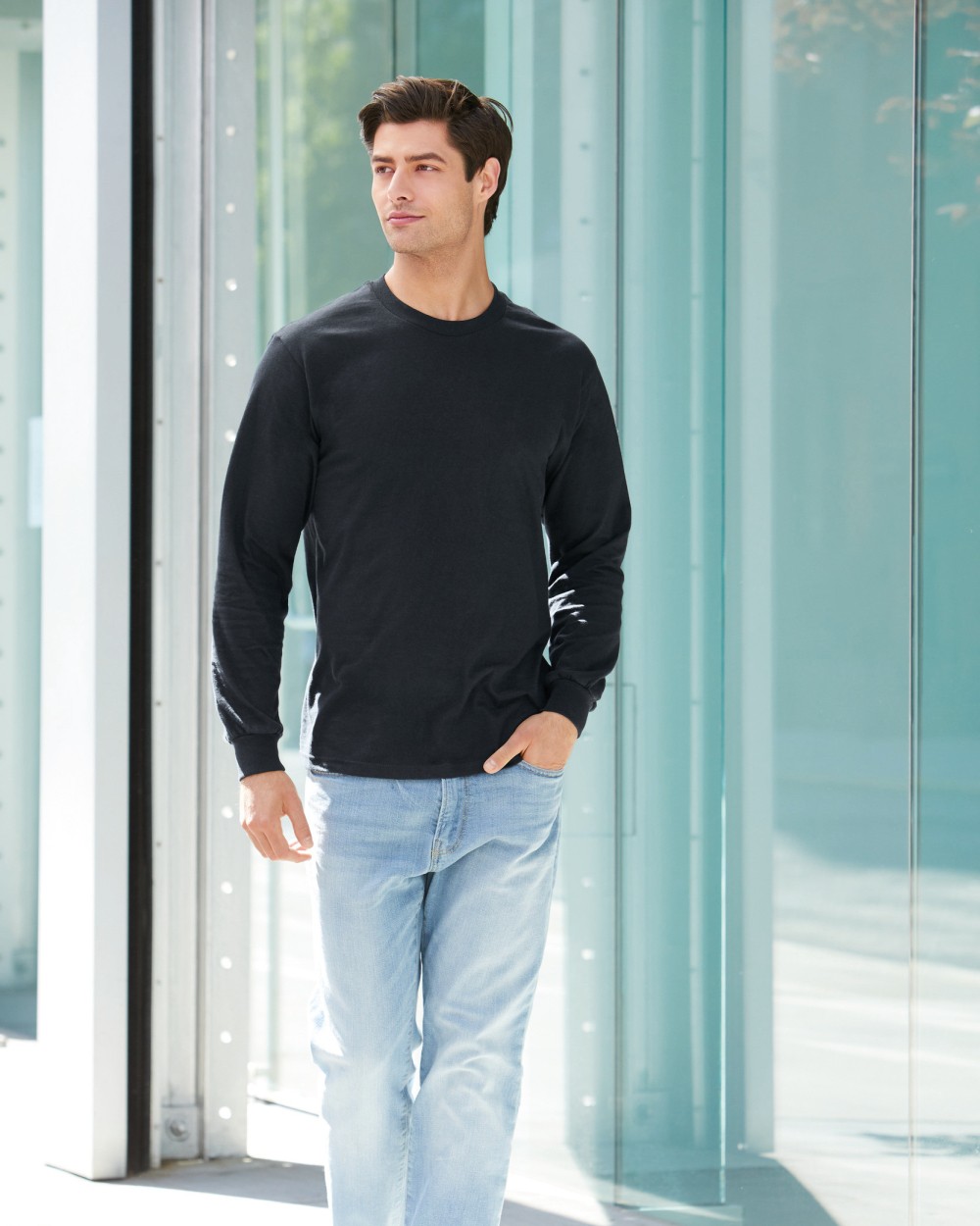 T-shirts GILDAN Hammer long sleeve T-shirt voor bedrukking &amp; borduring