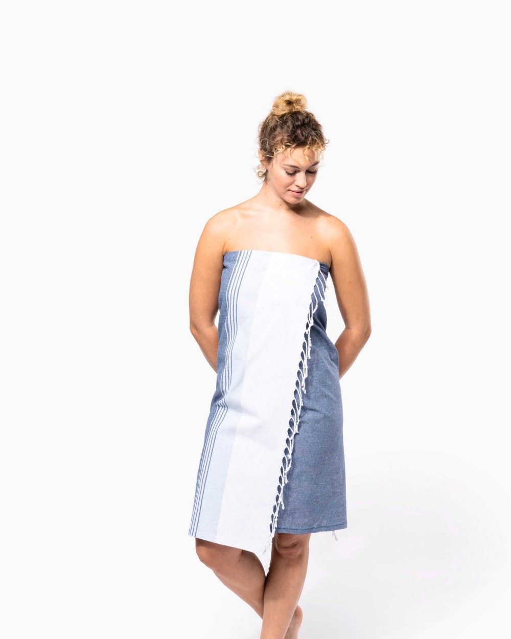 Bad artikelen KARIBAN Gestreepte fouta voor bedrukking &amp; borduring