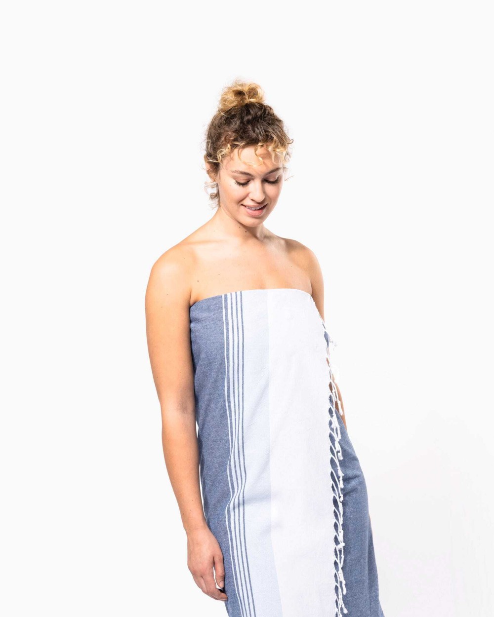 Bad artikelen KARIBAN Gestreepte fouta voor bedrukking &amp; borduring