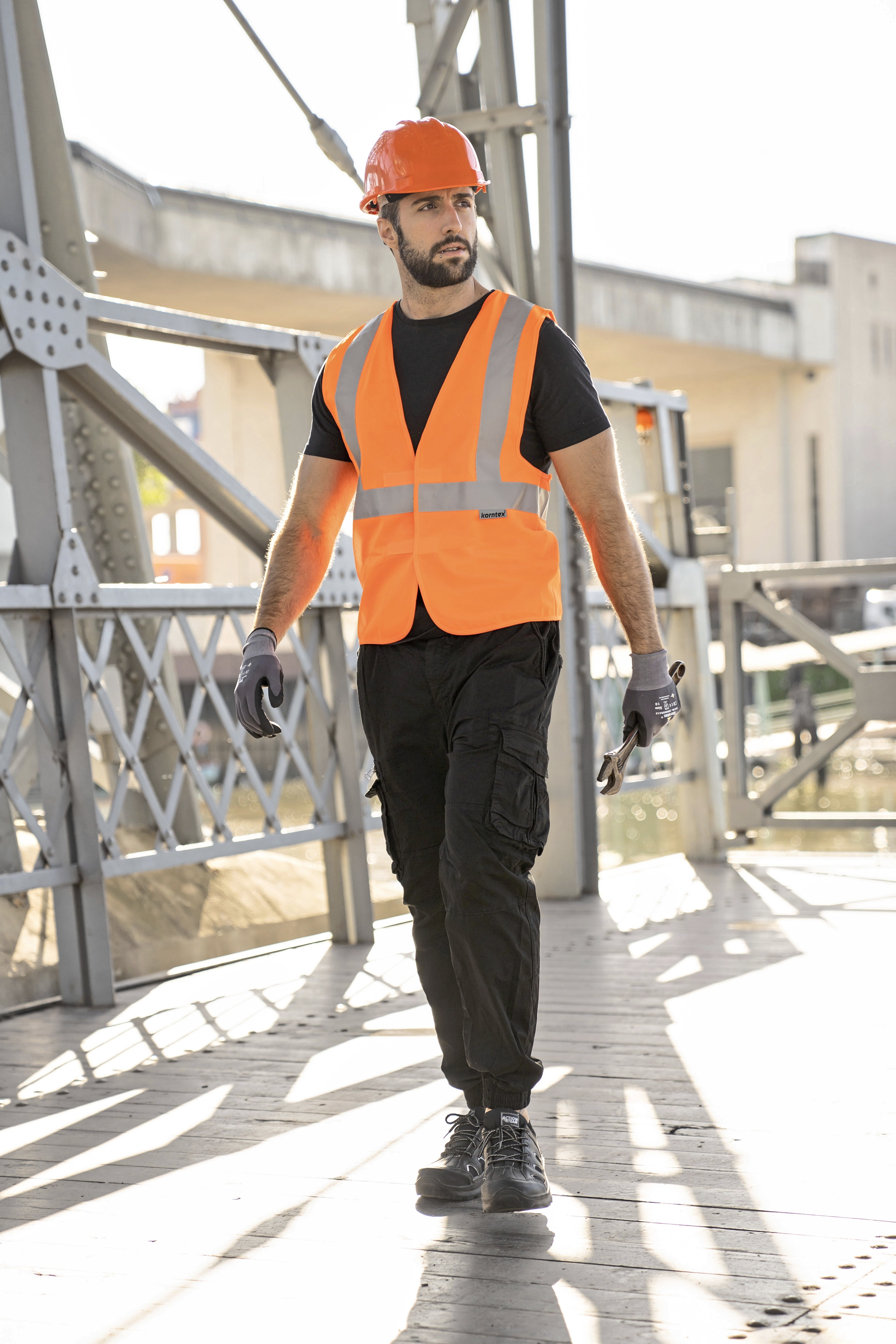 Gilets de sécurité personnalisable KORNTEX Warning Vest - 3 Reflective Stripes