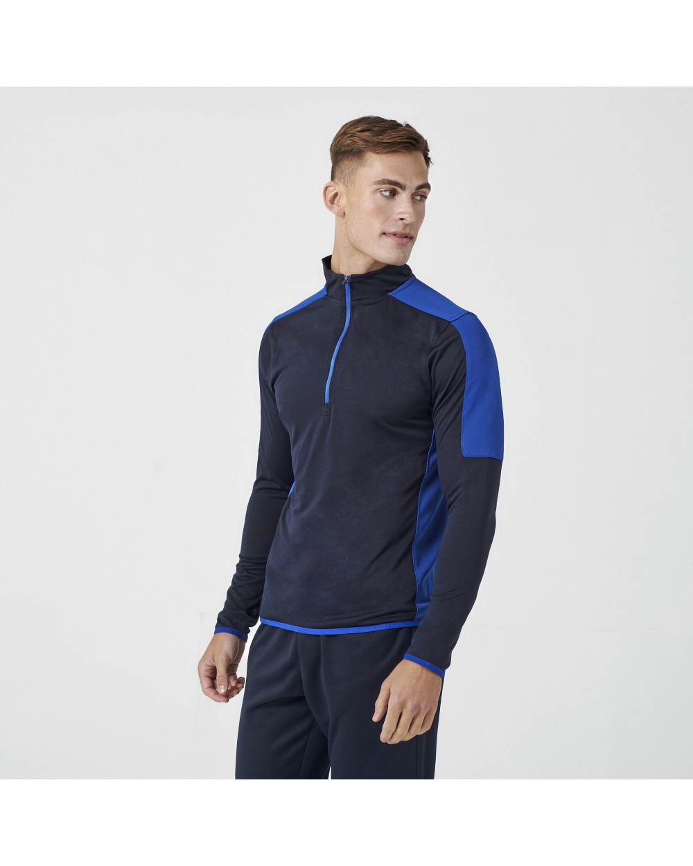 Sweat-shirts personnalisable FINDEN-HALES Adults` 1/4 Zip Midlayer with Contrast Panelling