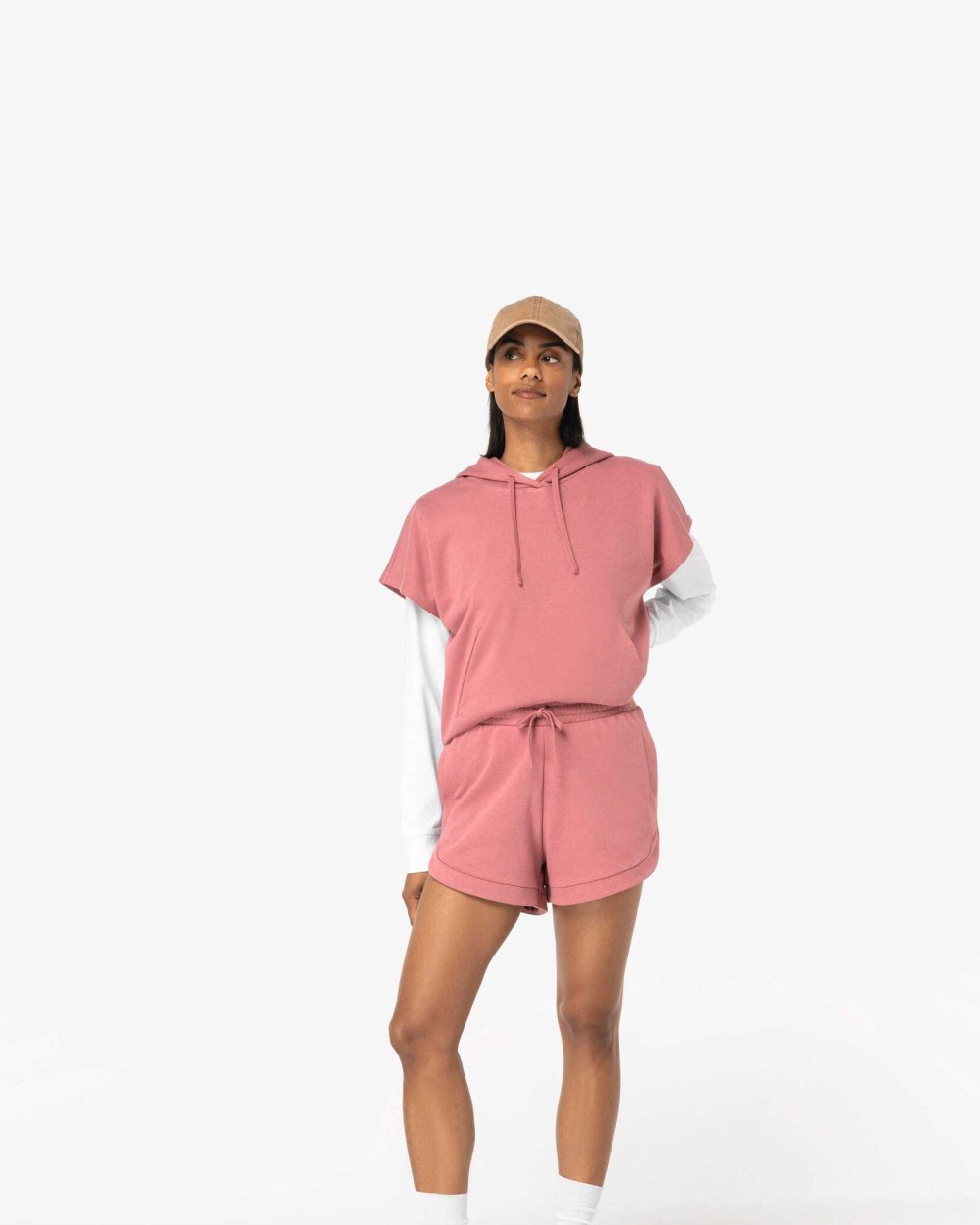 Bermuda's & Shorts NATIVE SPIRIT Ecologische damesshort French Terry voor bedrukking &amp; borduring