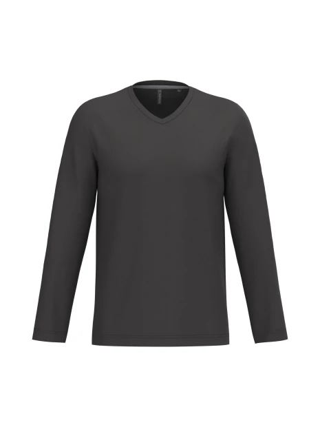 KARIBAN T-shirt col V manches longues homme /api/colors/3664e9be-231a-44a8-bacd-707b001b474c personnalisable