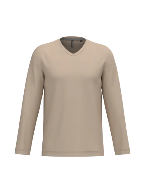 KARIBAN T-shirt col V manches longues homme /api/colors/1d539d1a-76f0-4132-93c4-8034fe18b1e9 personnalisable