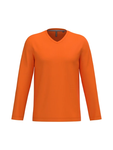 KARIBAN T-shirt col V manches longues homme /api/colors/d51260d5-b263-4200-988d-ee19f414959e personnalisable