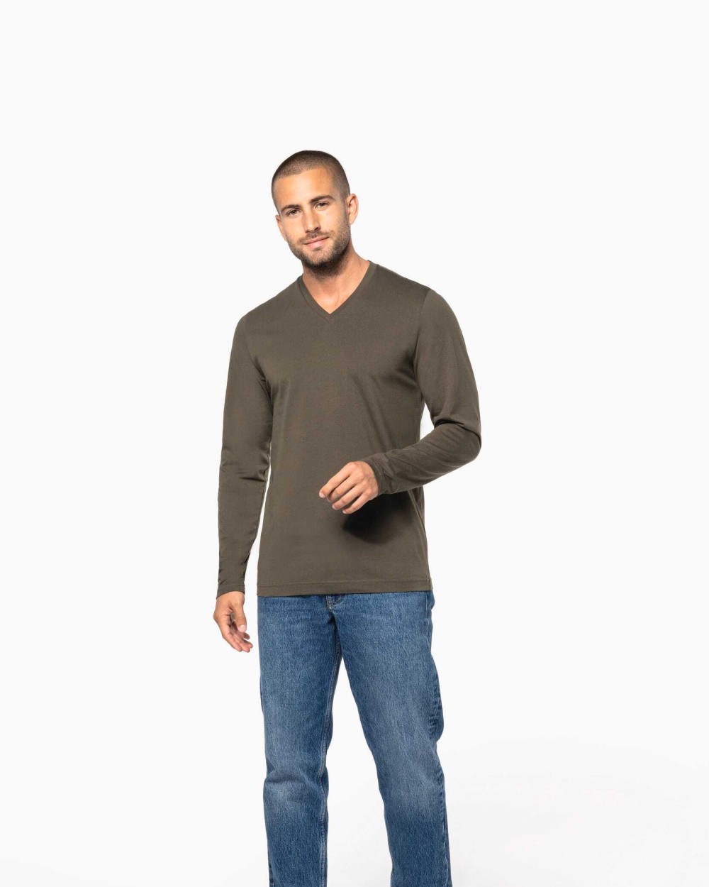 T-Shirts personnalisable KARIBAN T-shirt col V manches longues homme