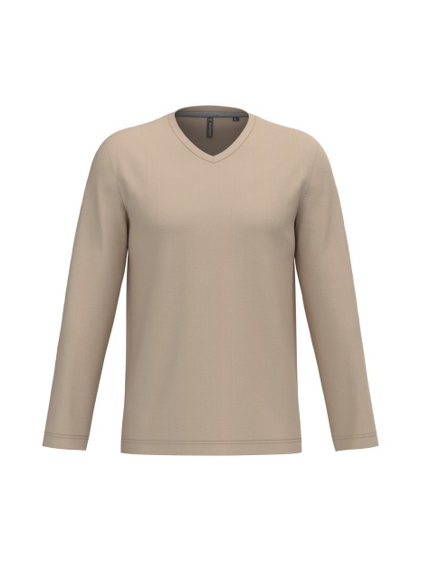 KARIBAN T-shirt col V manches longues homme /api/colors/1d539d1a-76f0-4132-93c4-8034fe18b1e9 personnalisable