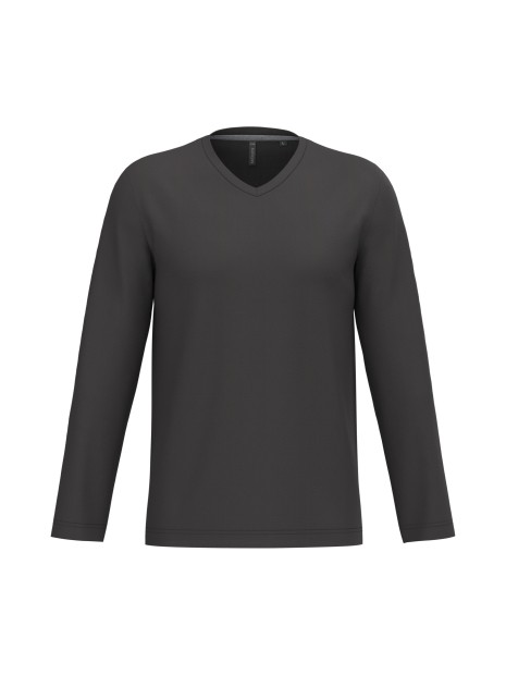 KARIBAN T-shirt col V manches longues homme /api/colors/3664e9be-231a-44a8-bacd-707b001b474c personnalisable
