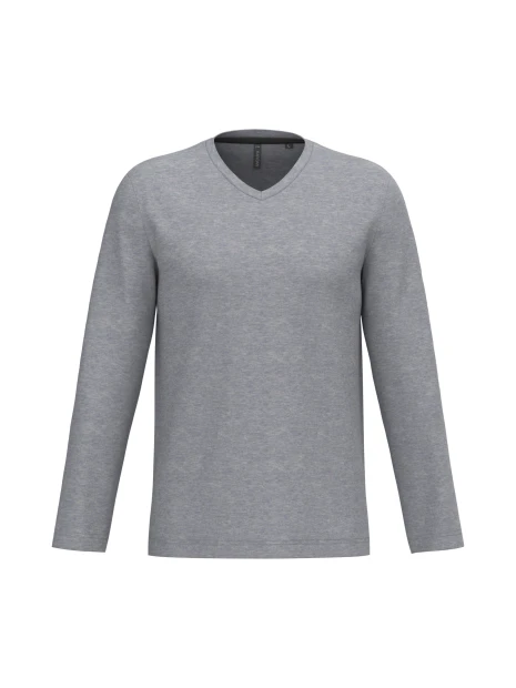 KARIBAN T-shirt col V manches longues homme /api/colors/a37ac46b-201c-43db-9085-8f3a99c04b1c personnalisable