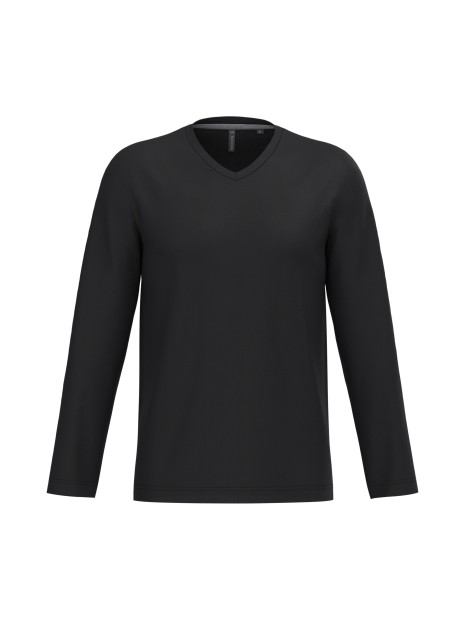 KARIBAN T-shirt col V manches longues homme /api/colors/b9fdad4a-5e94-45cb-8c03-c08b349b28c3 personnalisable