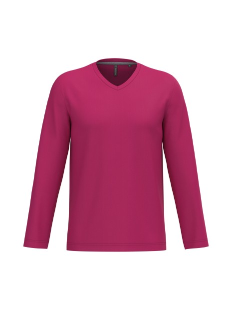 KARIBAN T-shirt col V manches longues homme /api/colors/0327c765-dd20-409c-911d-31f7a9b4c2f5 personnalisable