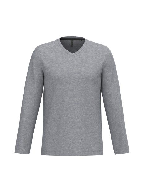 KARIBAN T-shirt col V manches longues homme /api/colors/a37ac46b-201c-43db-9085-8f3a99c04b1c personnalisable