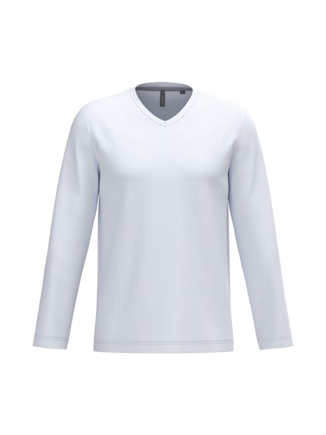 KARIBAN T-shirt col V manches longues homme /api/colors/7a92cd2d-10d2-40b4-928b-296bb7487506 personnalisable
