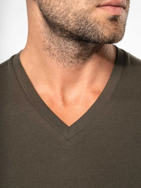 T-Shirts à personnaliser KARIBAN T-shirt col V manches longues homme 