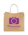 Tote bags 4DO Harry jute draagtas met gekleurde accenten 25L voor bedrukking &amp; borduring