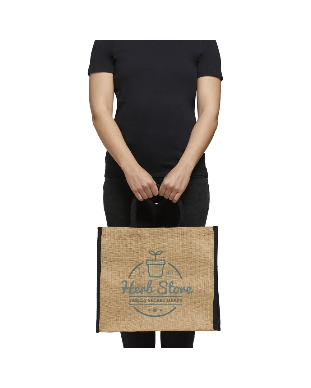 Tote bags personnalisable 4DO Grand sac shopping en jute Harry 25L