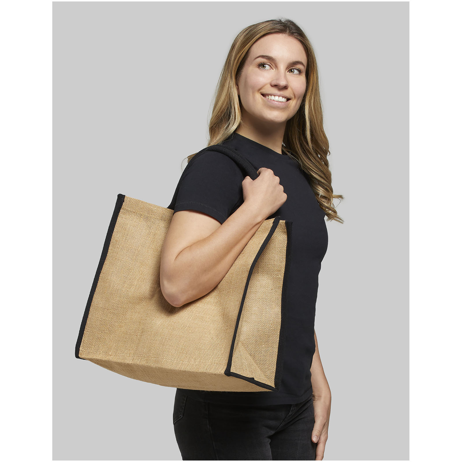 Tote bags personnalisable 4DO Grand sac shopping en jute Harry 25L