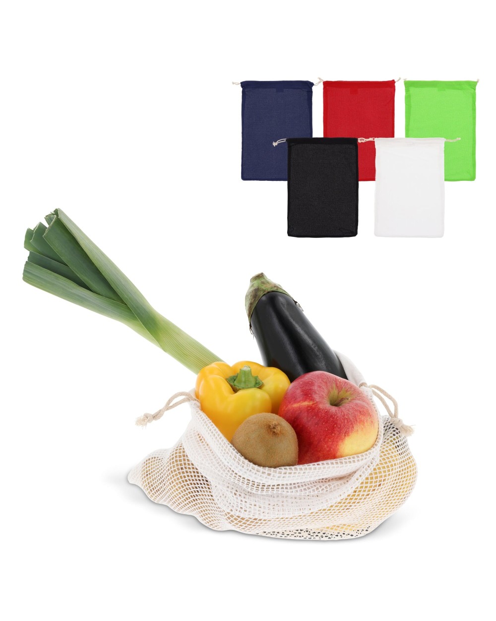 Tassen & Zakken 4DO Herbruikbaar groente & fruit zakje OEKO-TEX® katoen 30x40cm voor bedrukking &amp; borduring