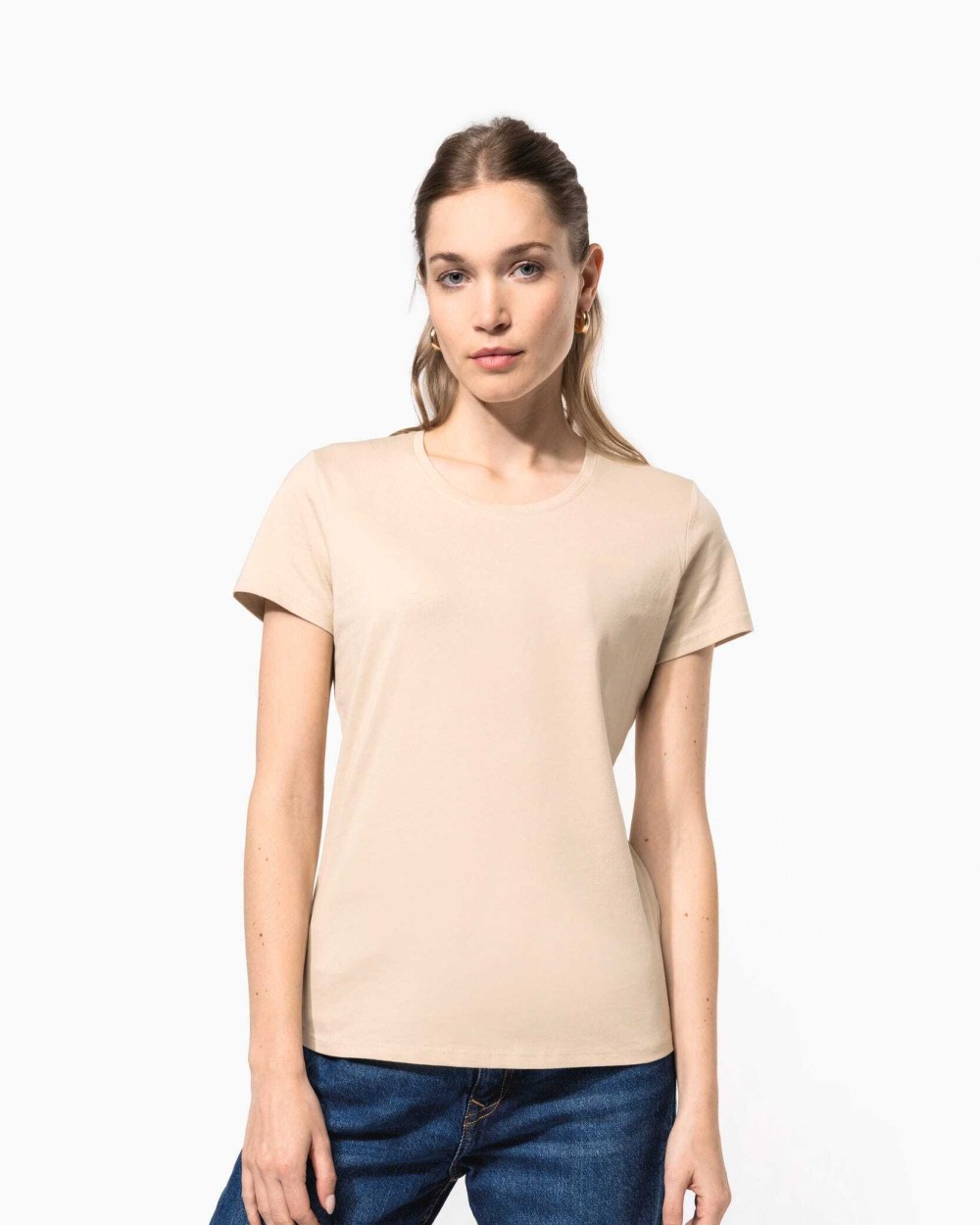 KARIBAN Damen-T-Shirt mit kurzen Ärmeln und Rundhalsausschnitt T-Shirts personalisierbar