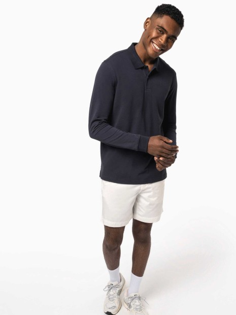 Polos à personnaliser KARIBAN Polo piqué manches longues Bio180 homme 