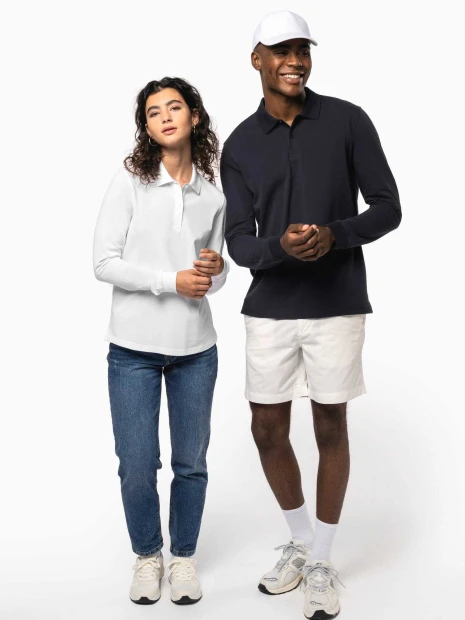 Polos à personnaliser KARIBAN Polo piqué manches longues Bio180 homme 