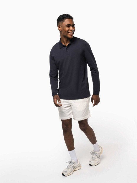 Polos à personnaliser KARIBAN Polo piqué manches longues Bio180 homme 