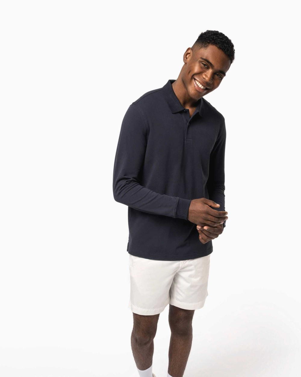 Polos personnalisable KARIBAN Polo piqué manches longues Bio180 homme