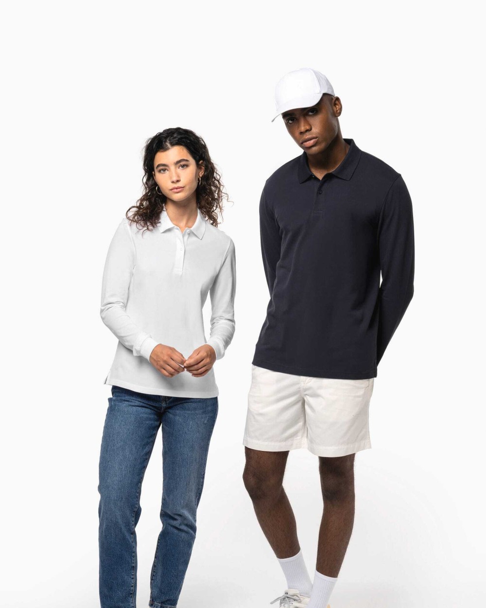 KARIBAN Herren Piqué-Polohemd lange Ärmel Bio-180 Poloshirts personalisierbar