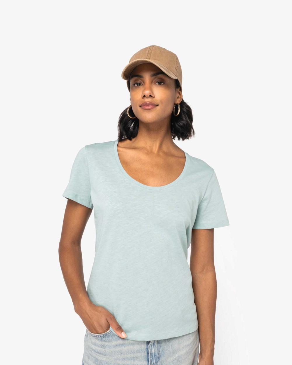 T-shirts NATIVE SPIRIT Ecologisch slub dames T-shirt voor bedrukking &amp; borduring