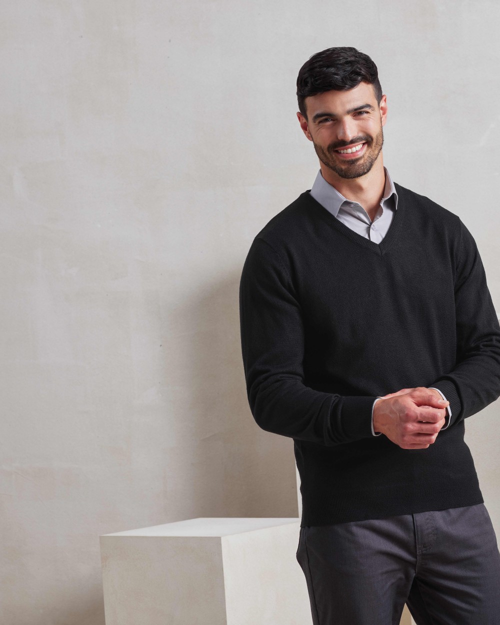 Sweat-shirts personnalisable PREMIER Pull "Essential" à col en V en acrylique pour homme