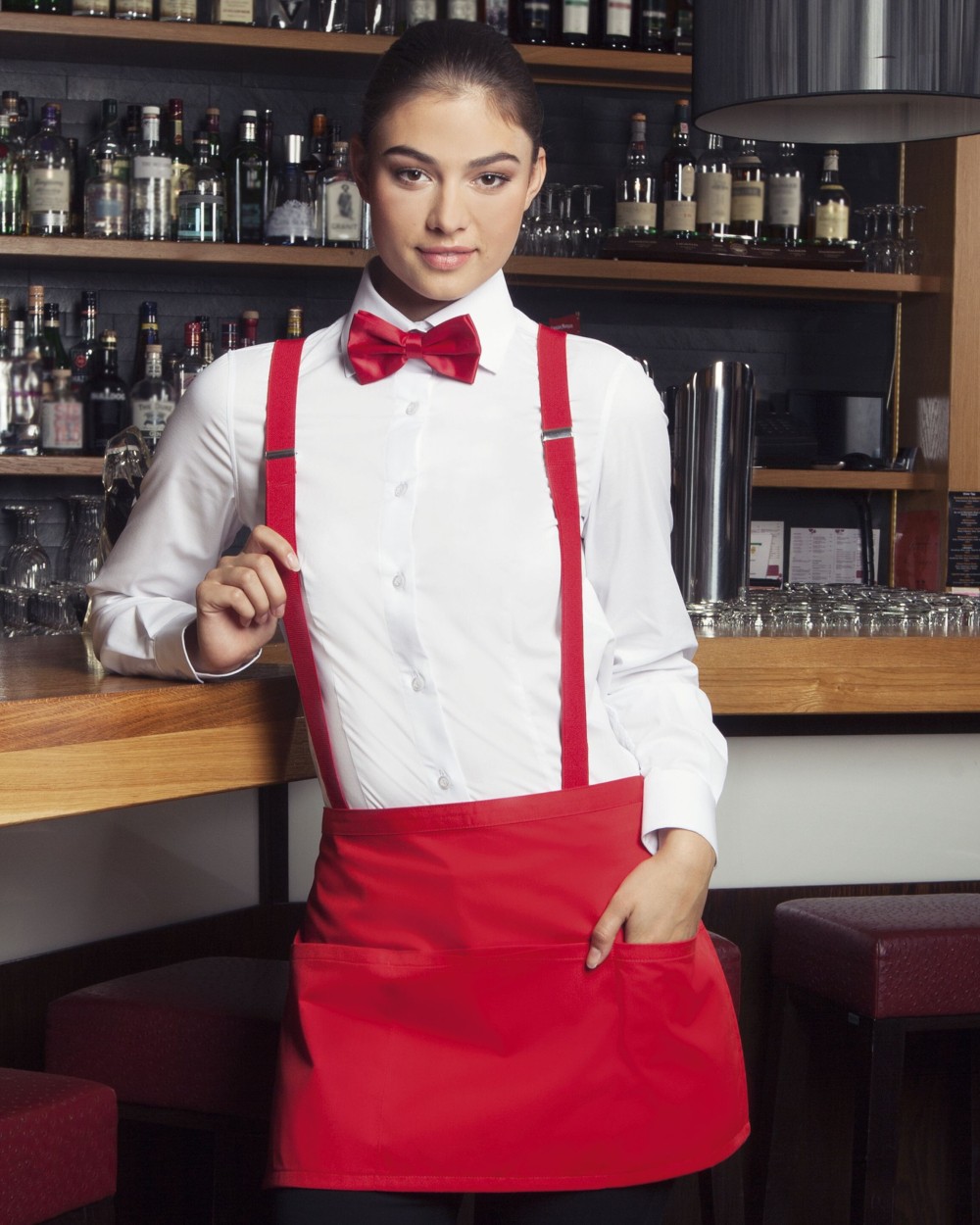 KARLOWSKY Waist Apron Basic with Pocket Schürzen personalisierbar