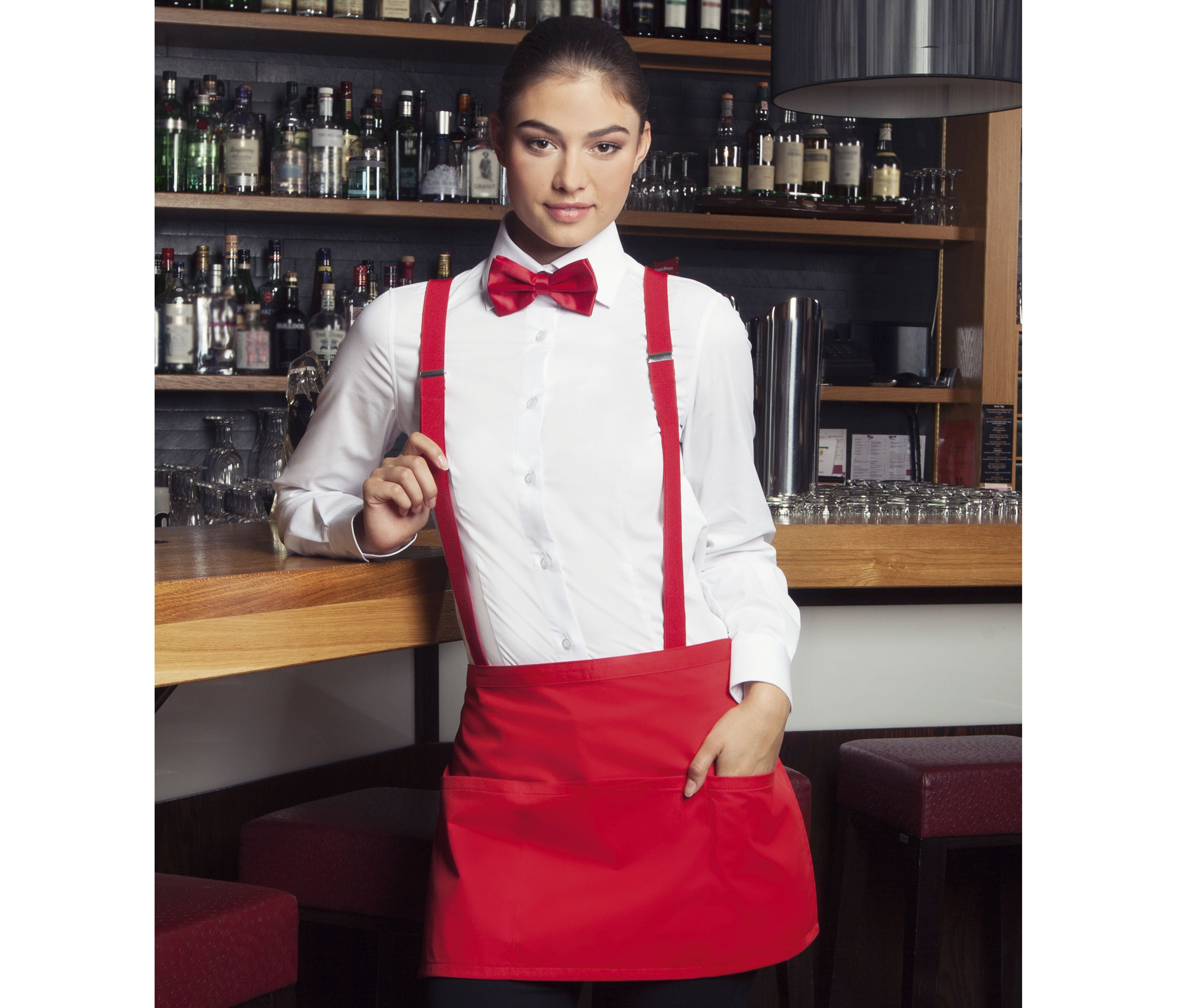 KARLOWSKY Waist Apron Basic with Pocket Schürzen personalisierbar