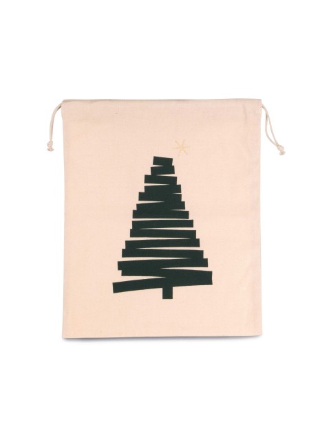 KIMOOD Sac coton à cordon motif sapin  personnalisable