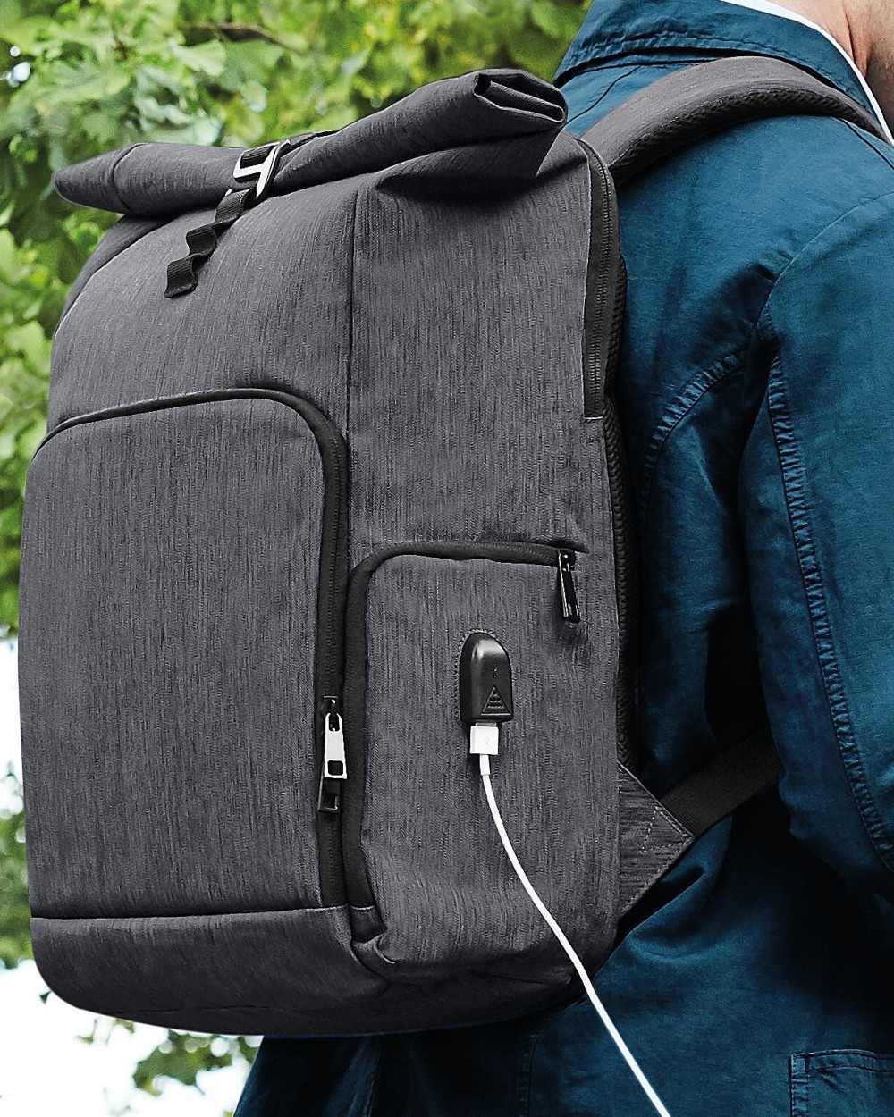 Tassen & Zakken QUADRA Q-TECH CHARGE ROLL-TOP BACKPACK voor bedrukking &amp; borduring