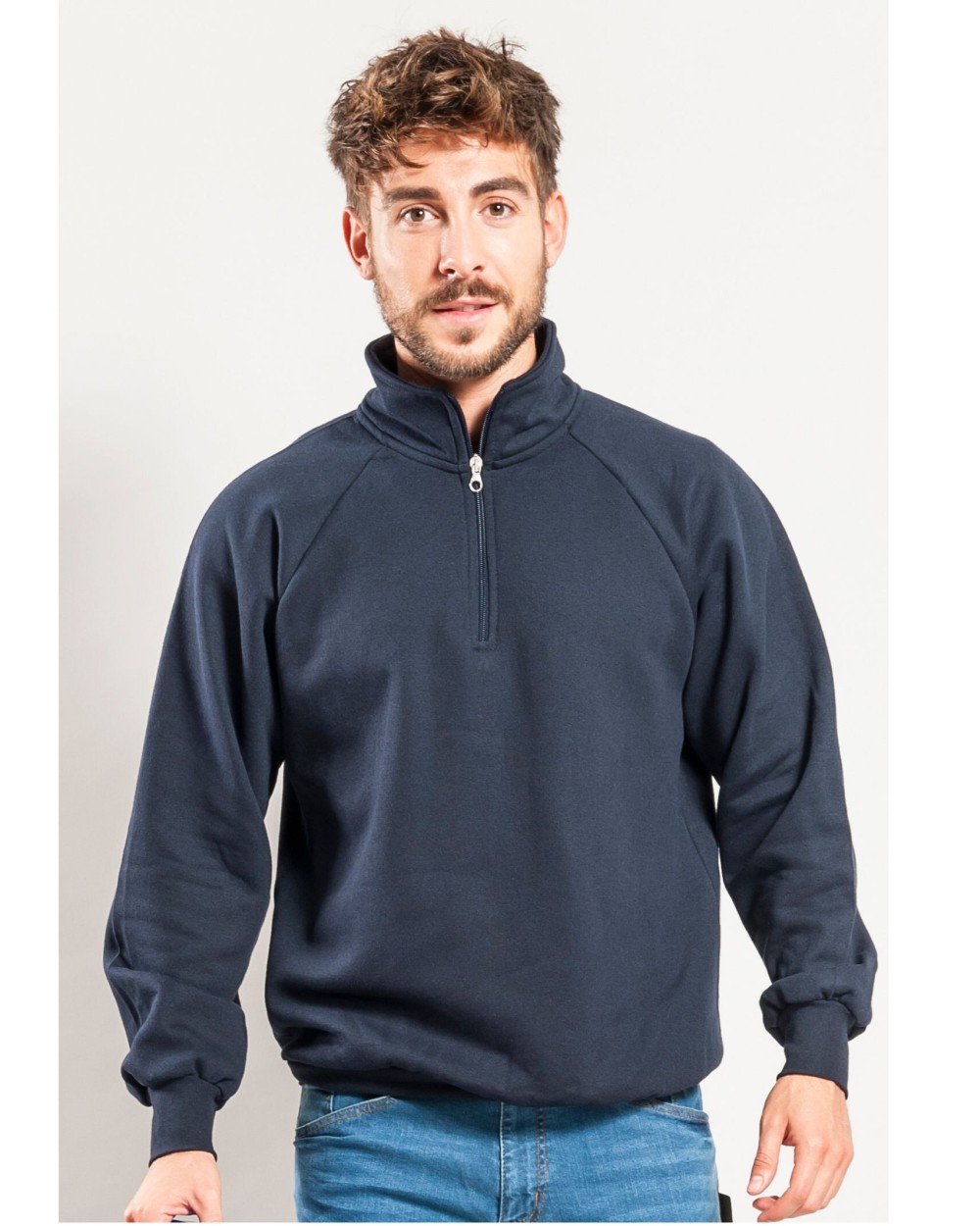 Sweaters & hoodies VESTI SWEAT ZIP NECK voor bedrukking &amp; borduring