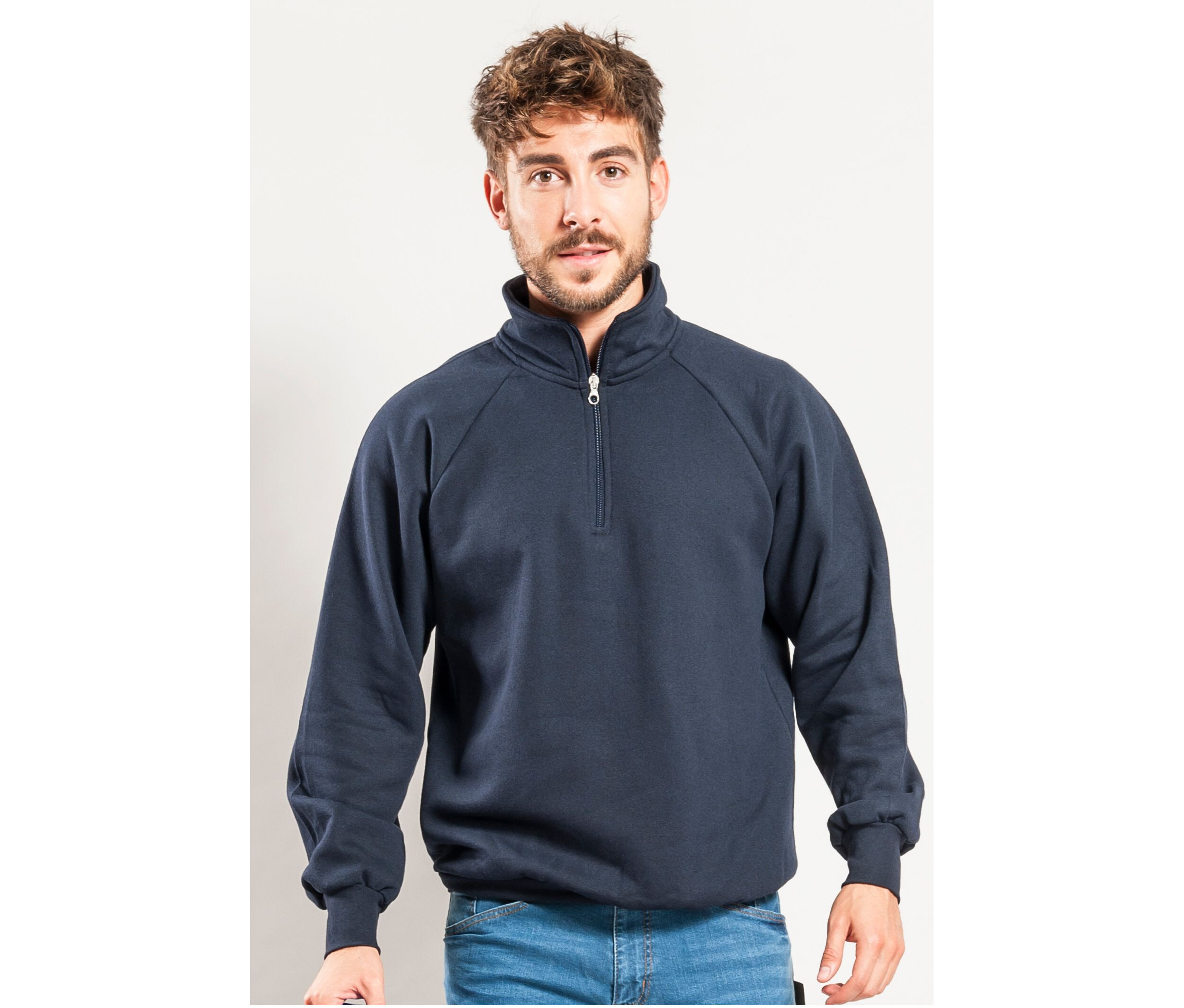 Sweaters & hoodies VESTI SWEAT ZIP NECK voor bedrukking &amp; borduring