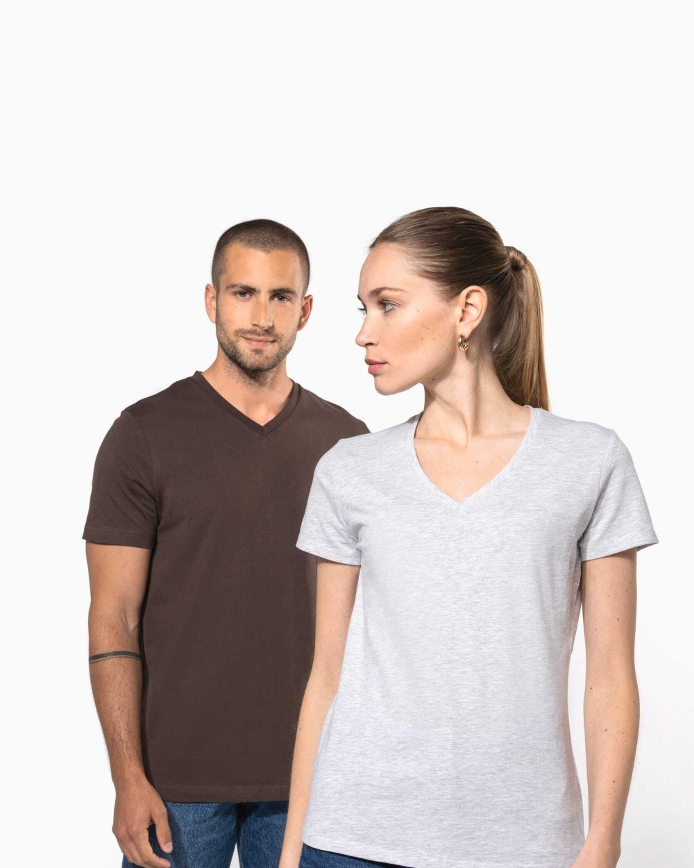 T-Shirts personnalisable KARIBAN T-shirt col V manches courtes femme
