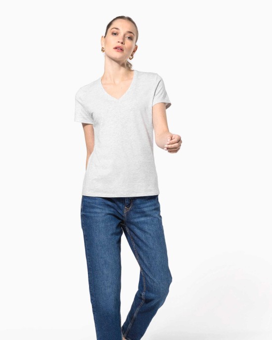 T-Shirts personnalisable Kariban T-shirt col V manches courtes femme