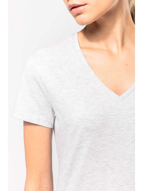 KARIBAN T-shirt col V manches courtes femme  personnalisable