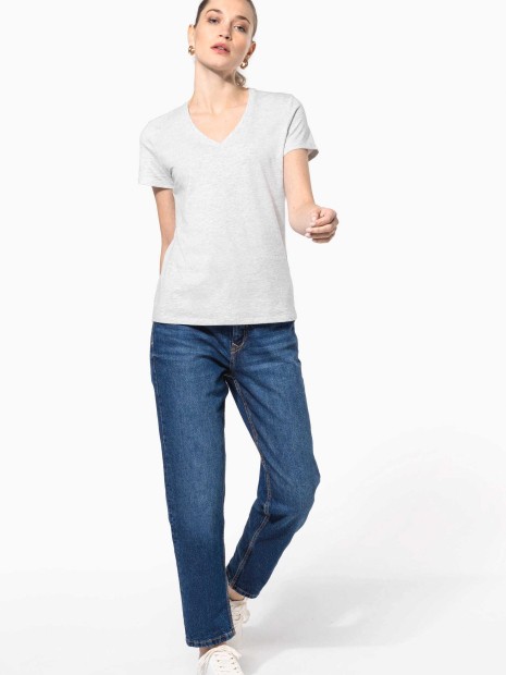 T-Shirts à personnaliser KARIBAN T-shirt col V manches courtes femme 