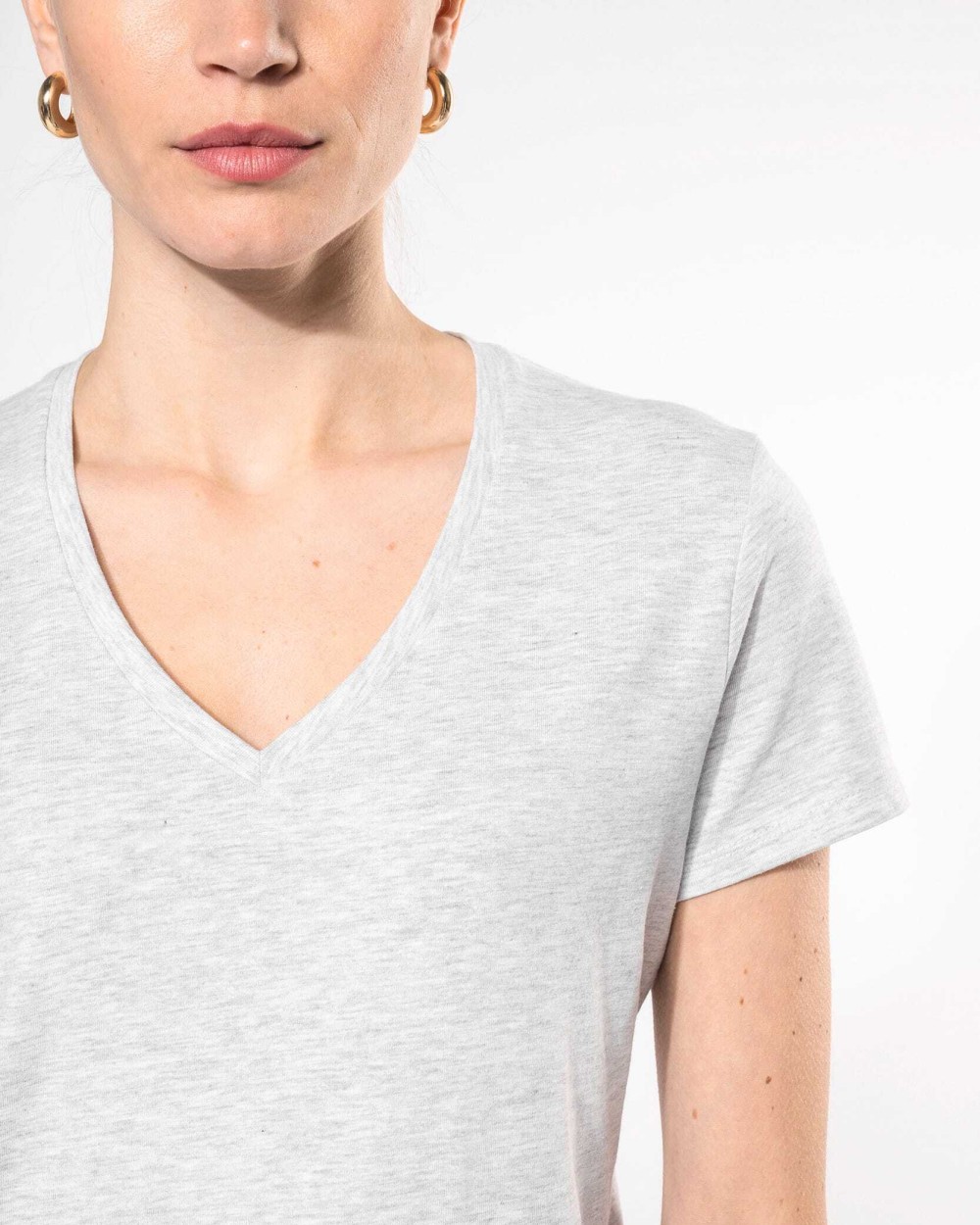 KARIBAN Damen-T-Shirt mit kurzen Ärmeln und V-Ausschnitt T-Shirts personalisierbar