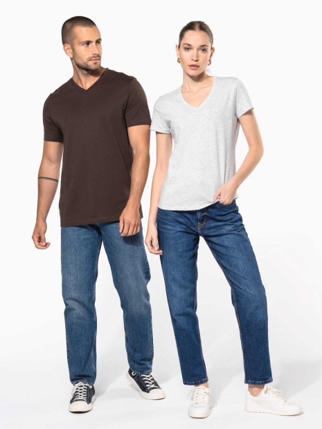T-Shirts à personnaliser KARIBAN T-shirt col V manches courtes femme 
