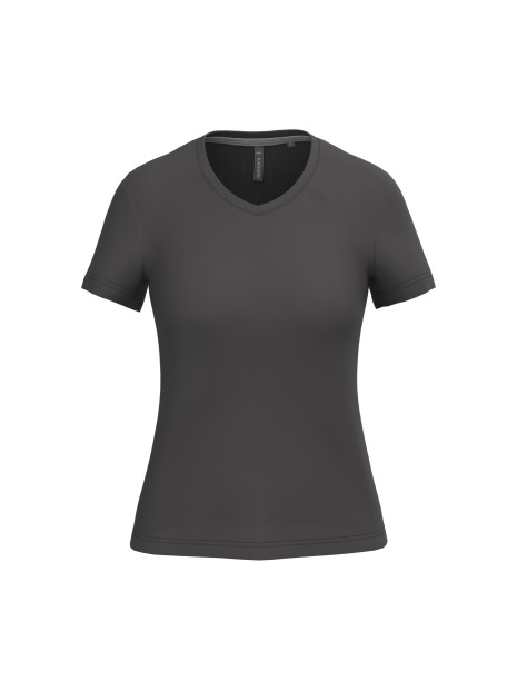 KARIBAN T-shirt col V manches courtes femme /api/colors/3664e9be-231a-44a8-bacd-707b001b474c personnalisable