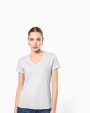 KARIBAN Damen-T-Shirt mit kurzen Ärmeln und V-Ausschnitt T-Shirts personalisierbar