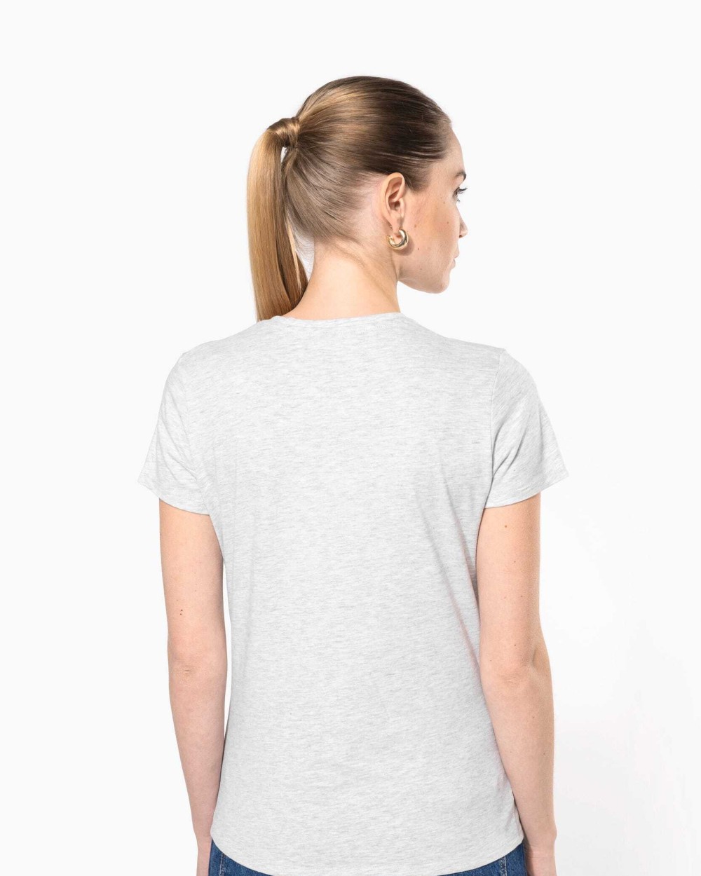 KARIBAN Damen-T-Shirt mit kurzen Ärmeln und V-Ausschnitt T-Shirts personalisierbar