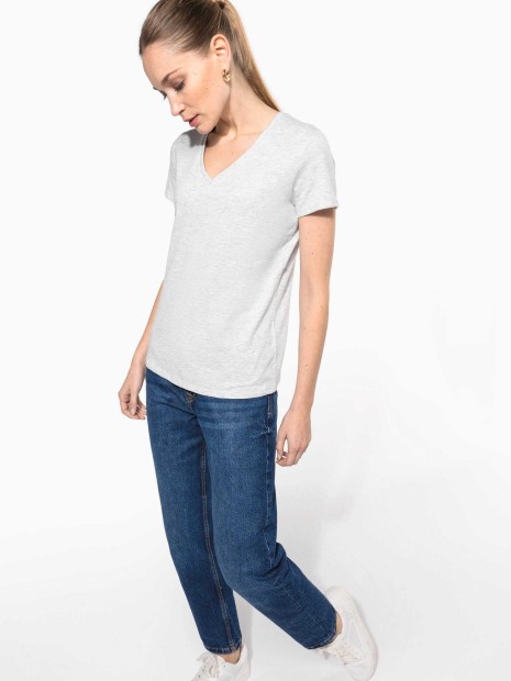 T-Shirts à personnaliser KARIBAN T-shirt col V manches courtes femme 